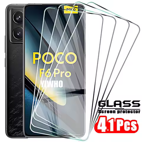 4-1pcs Tempered Glass for Xiaomi Poco F6 Pro F5 F4 F3 Screen Protector on Pocco Poxo POKO F 6 5 4 3 Pro Front Protective Film