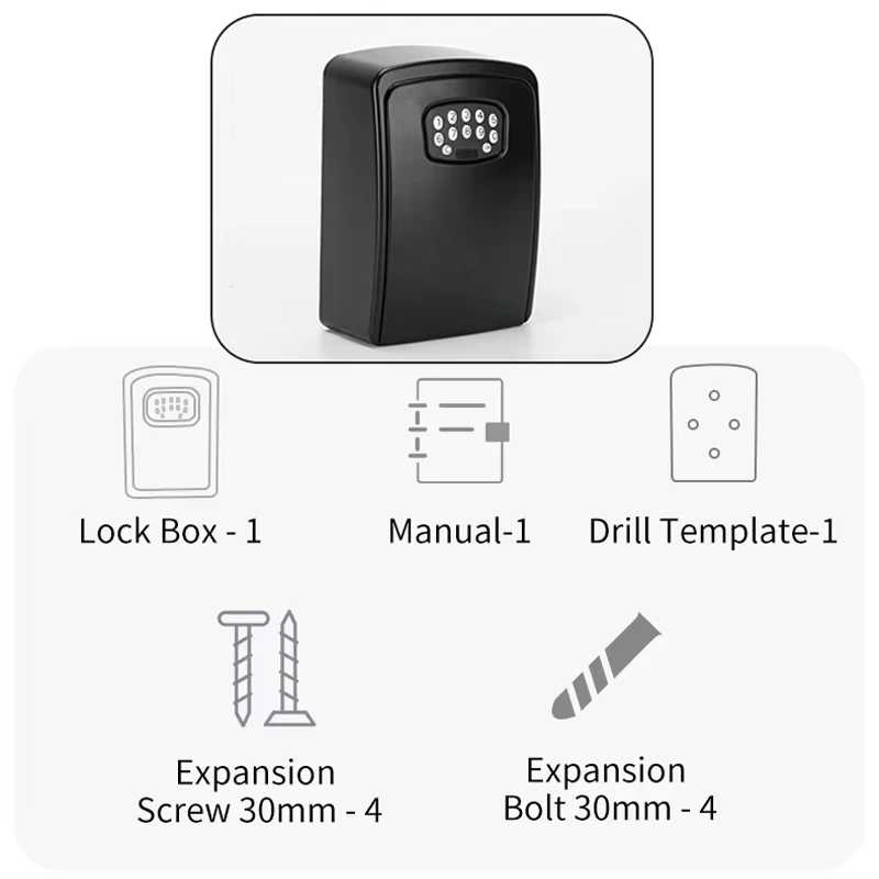 TUYA Password Safe Key Box Bluetooth Storage Lock Box Smart Life App Wall Mount Security Anti-theft Lockbox