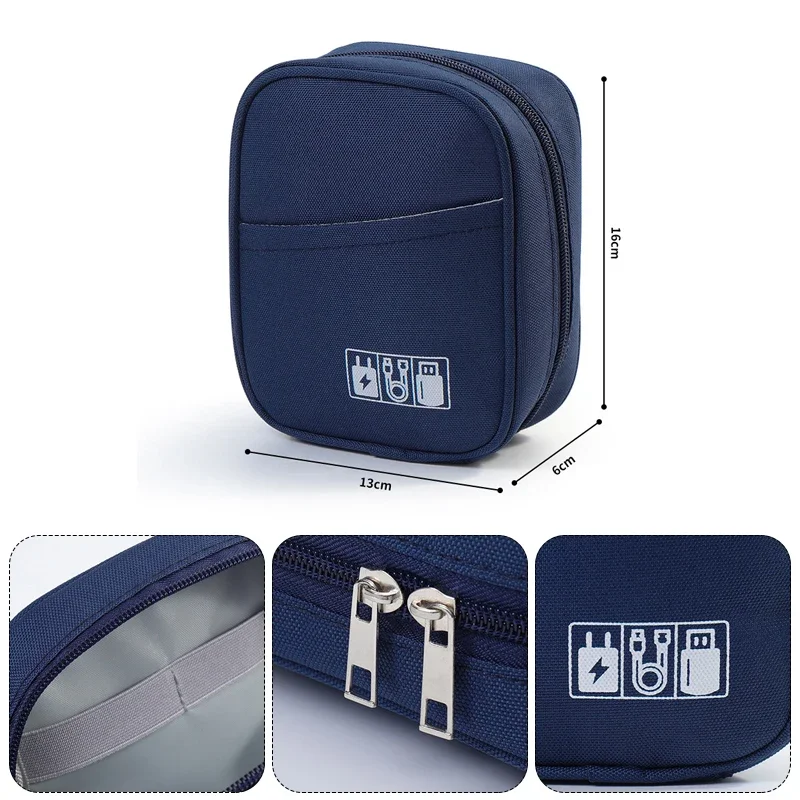 Portable Data Cable Storage Bag Waterproof Digital Electronic Organizer Travel USB Power Bank Charger Plug Storage Pouch