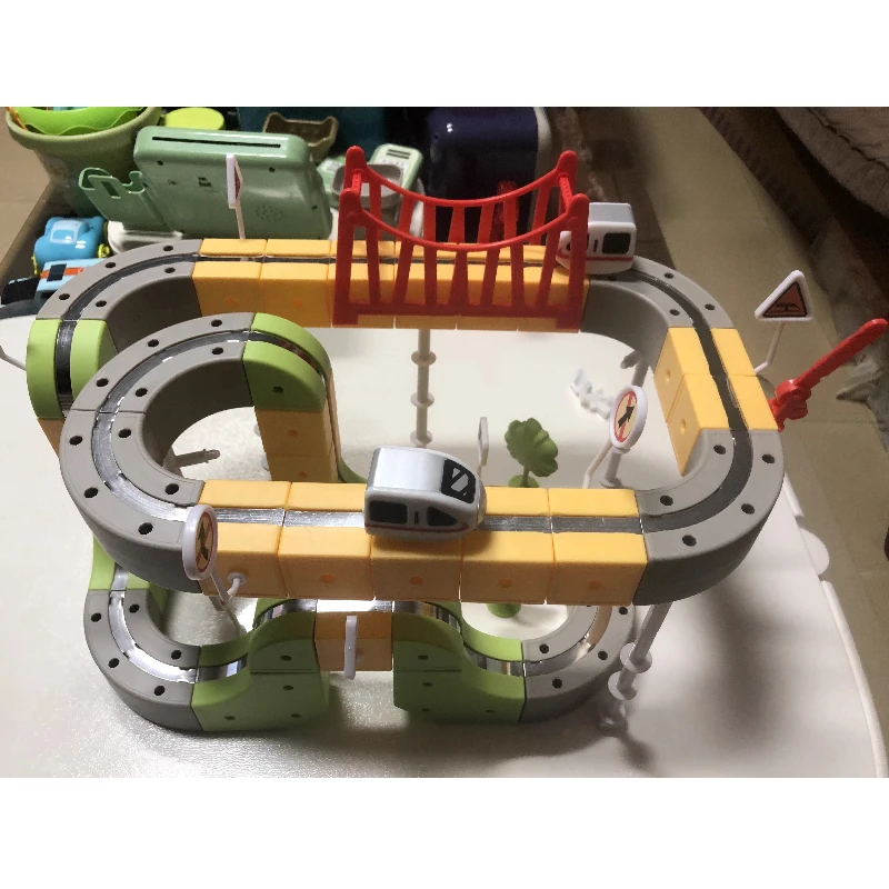 Kids Electric Magnetic Track Train Toy - DIY Building Blocks Magnetic Assembly Rail Set Educational Birthday Gift for Boys Girls