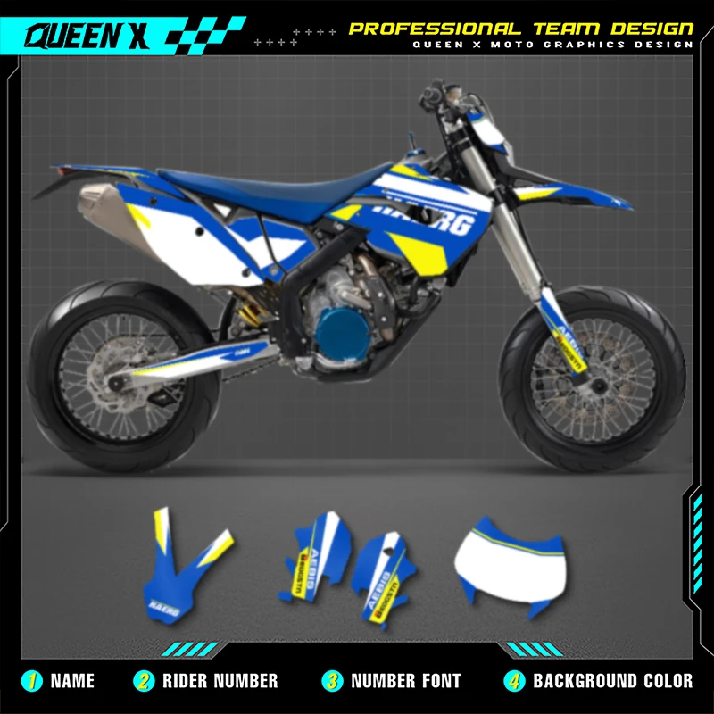 

Queen X MOTOR Custom Motorcycle Graphics Decals Stickers Kits For Husaberg FE 390 450 570 2009 2010 2011 2012