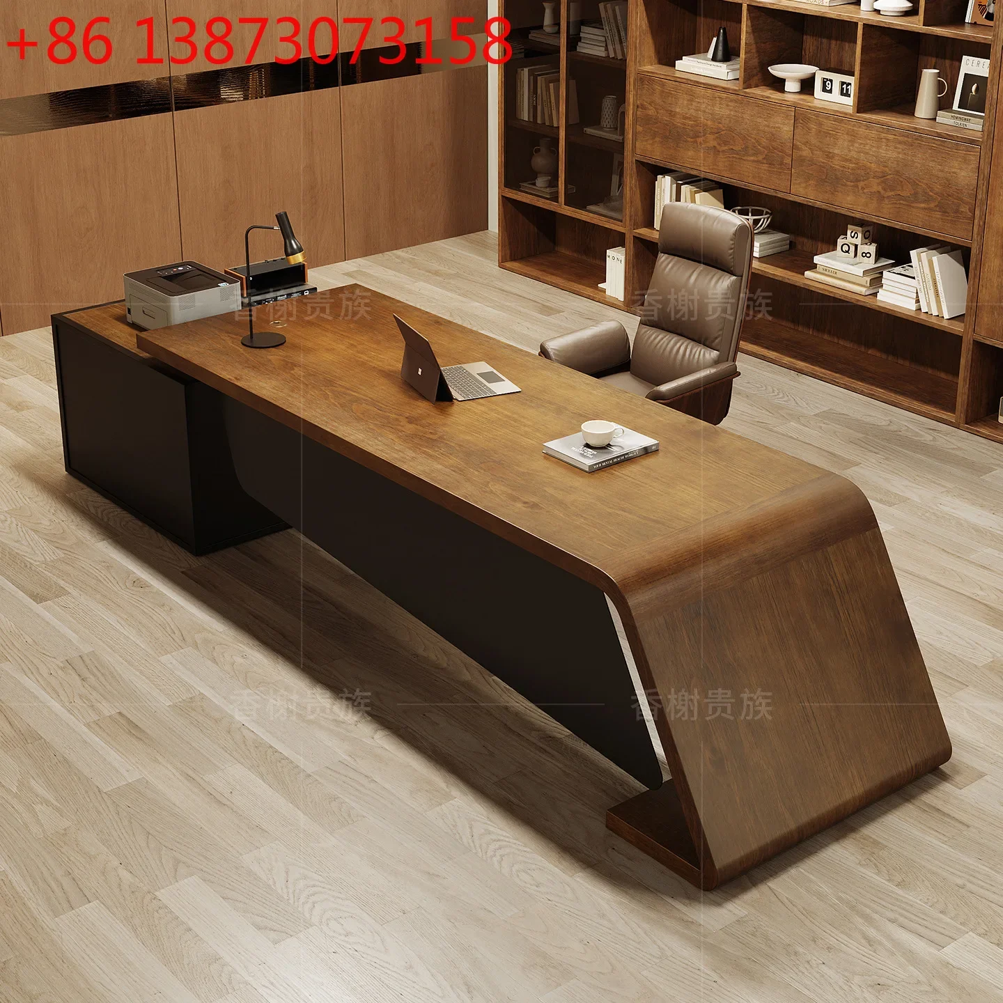 

South American black walnut desk modern simple desk
