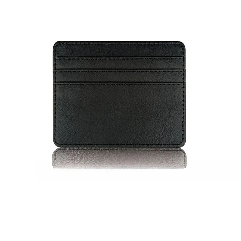 Genuine Leather Card Holder Slim Business Card Id Holder Credit Card Case Thin Small Wallet for Men Cardholder Sticker Black