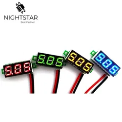 LED 미니 디지털 전압계, DC 4.5-30V, LED 디스플레이 전압계 게이지, 전압 패널 미터, 2 와이어, 컬러, 블루, 그린, 레드