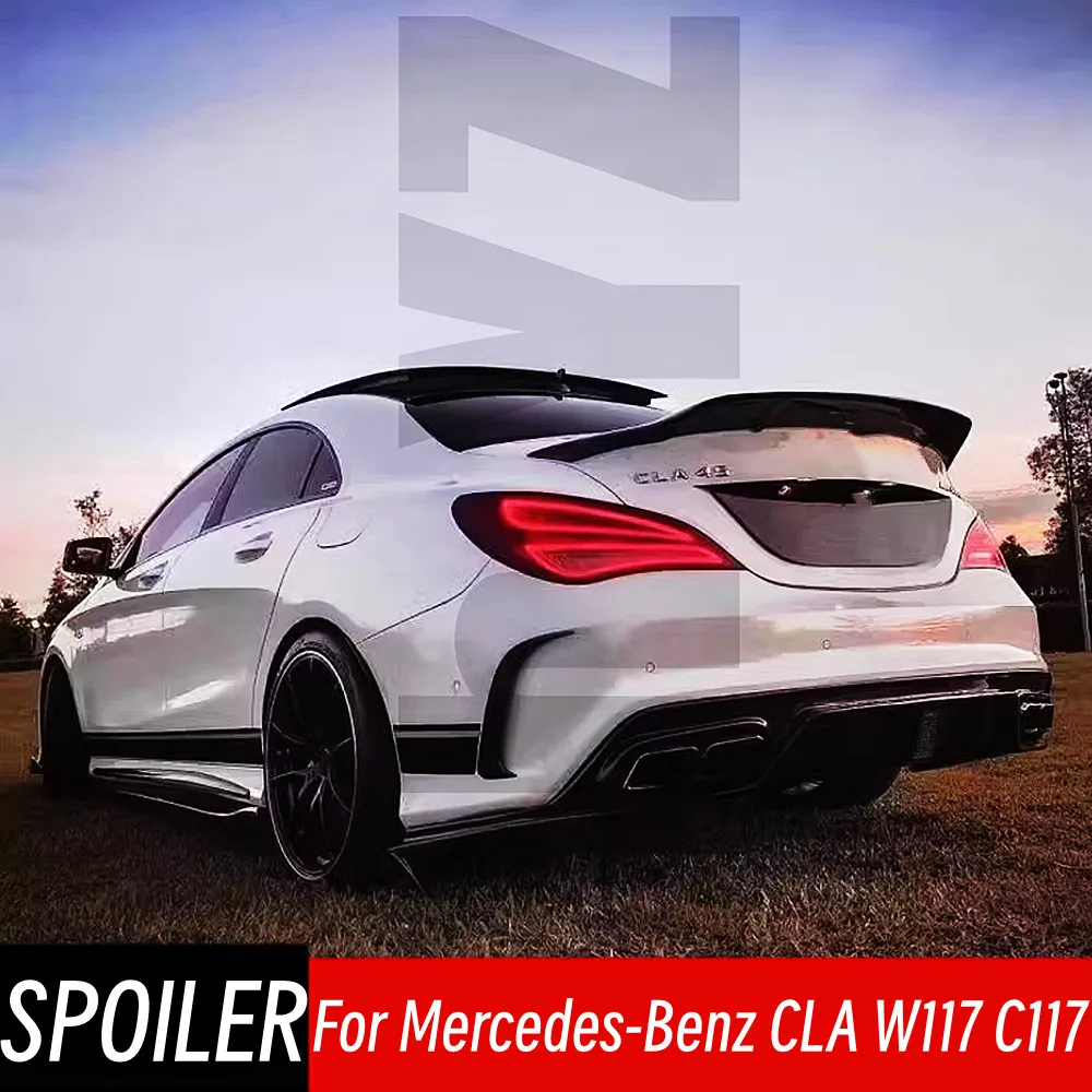 

For Mercedes-Benz CLA W117 C117 CLA180 CLA200 CLA250 CLA260 CLA45 Rear Trunk Lid poiler Wings Car Black Carbon Accessories Part