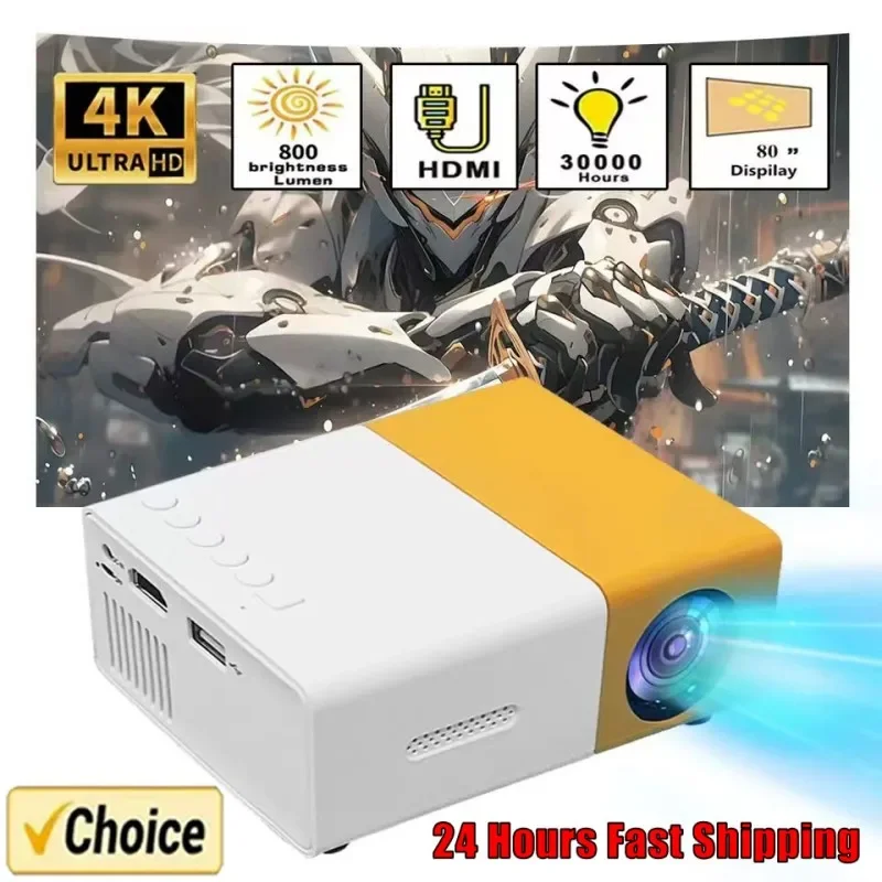 2024 New YG300 Mini LED Projector Yg300 Upgraded Version 1000 Lumen 320x240P HDMI-compatible USB Audio Home Media Player Beamer