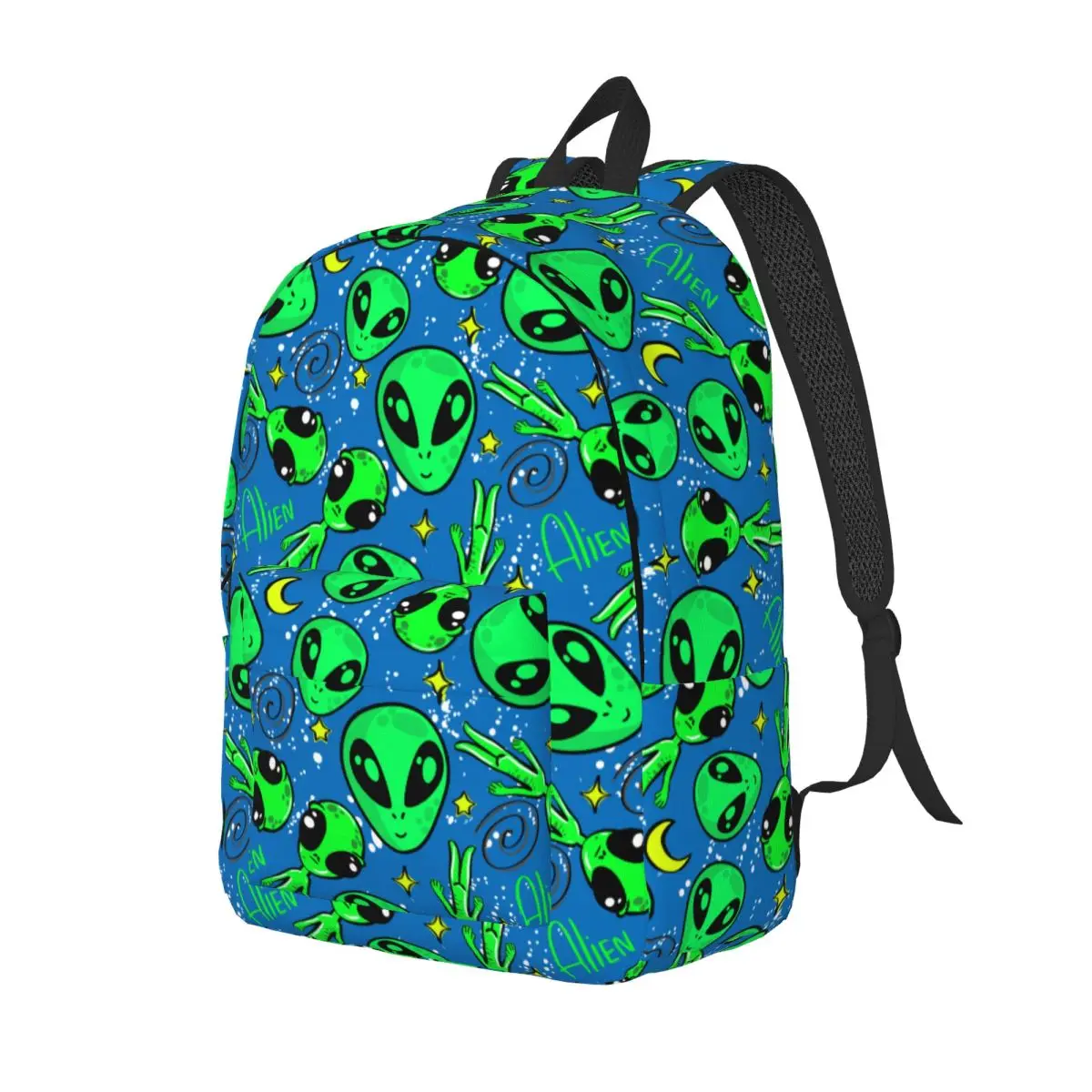 Bright Seamless Alien Backpack Elementary High College School Student Bookbag Teens Daypack Sports