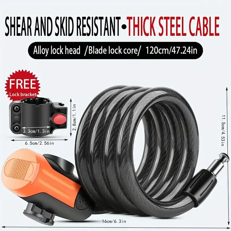 

Противоугонный замок для мотоциклов и велосипедов: Комбинированный цепной замок для шлема с тросом для горных велосипедов и электротранспорта