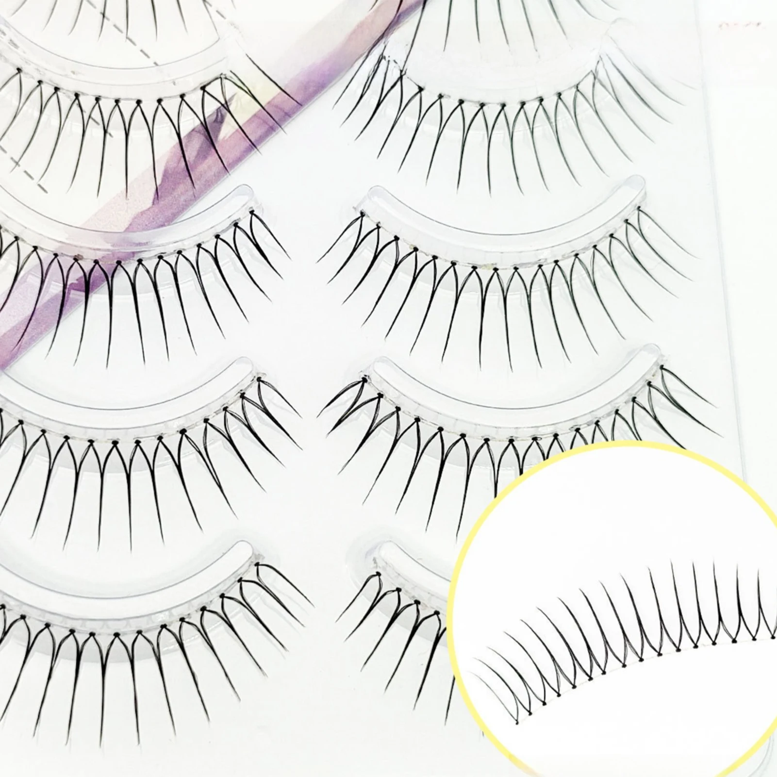 Ciglia finte coreane a forma di U strisce piene 9-12mm C Curl Volume naturale Ciglia finte sottili per le donne cosplay Trucco ciglia quotidiane