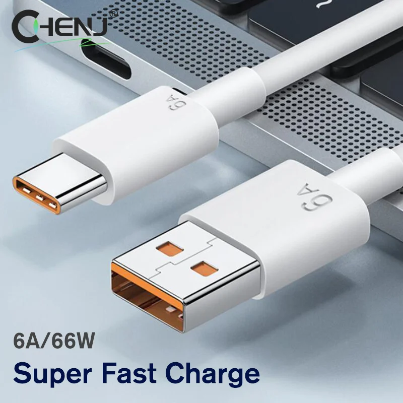 1/1.5/2m 6A 66W USB Super Fast Charging Data Cable For Android Huawei Xiaomi TYPE-C Flash Mobile Phone 66W Charging Cable