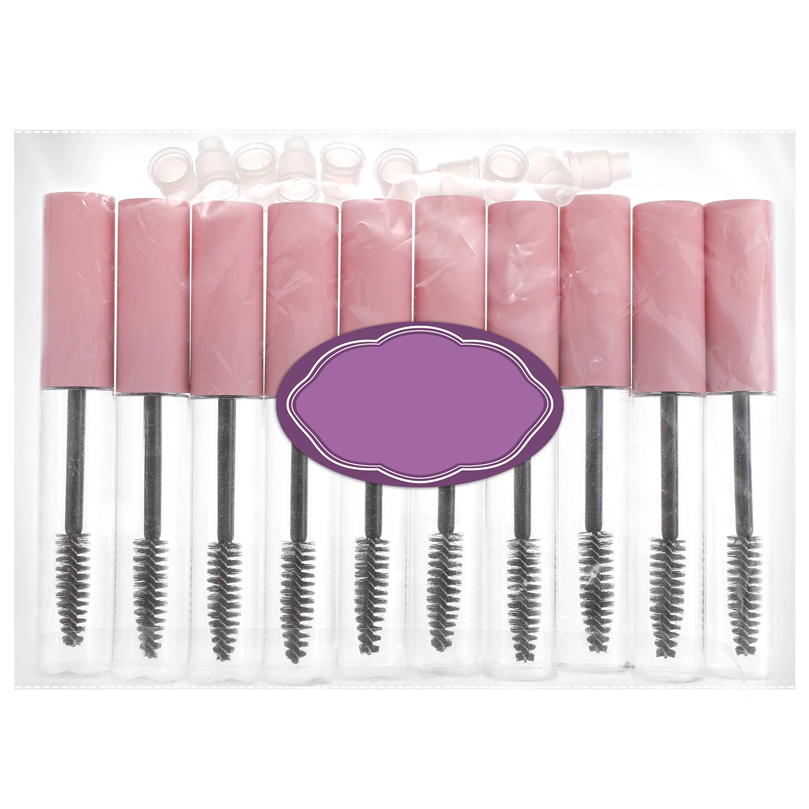 หลอดเปล่า 10 ชิ้นสำหรับทำมาสคาร่า ลิปกลอส DIY พร้อมแปรงพกพาสะดวก ภาชนะพลาสติกกันรั่ว อุปกรณ์แต่งหน้า