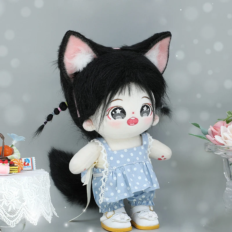 

D04-B076 children handmade toy 20cm Doll BJD/SD doll Accessories black pink small animal ears and tail heads 1pcs