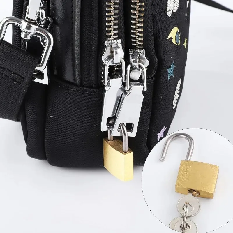 Mini Copper Padlock Travel Lock with Keys Portable Anti Theft Security Lock for Backpack Zipper Suitcase Luggage Drawer Cabinet