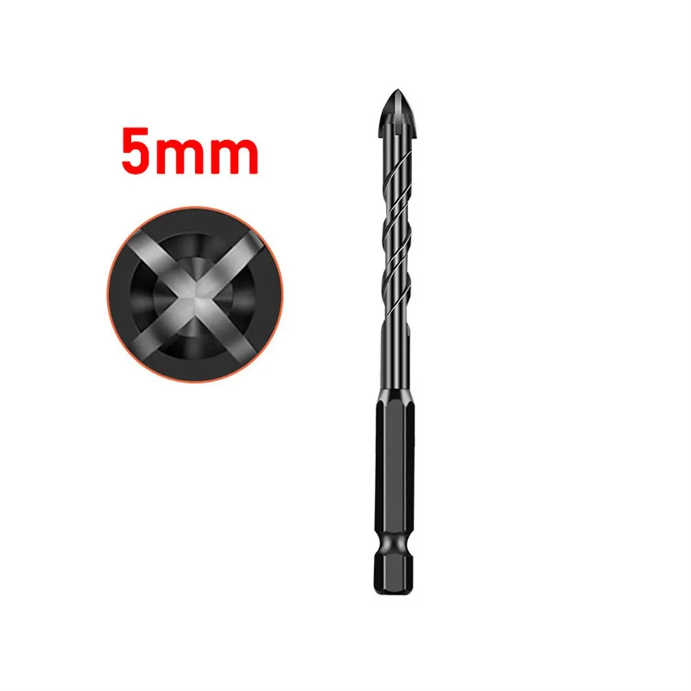 Kits Drill Bit Shank Spiral Triangle Cement Ceramic Components Cross Drill Equipment Four-Blade Groove Perforated
