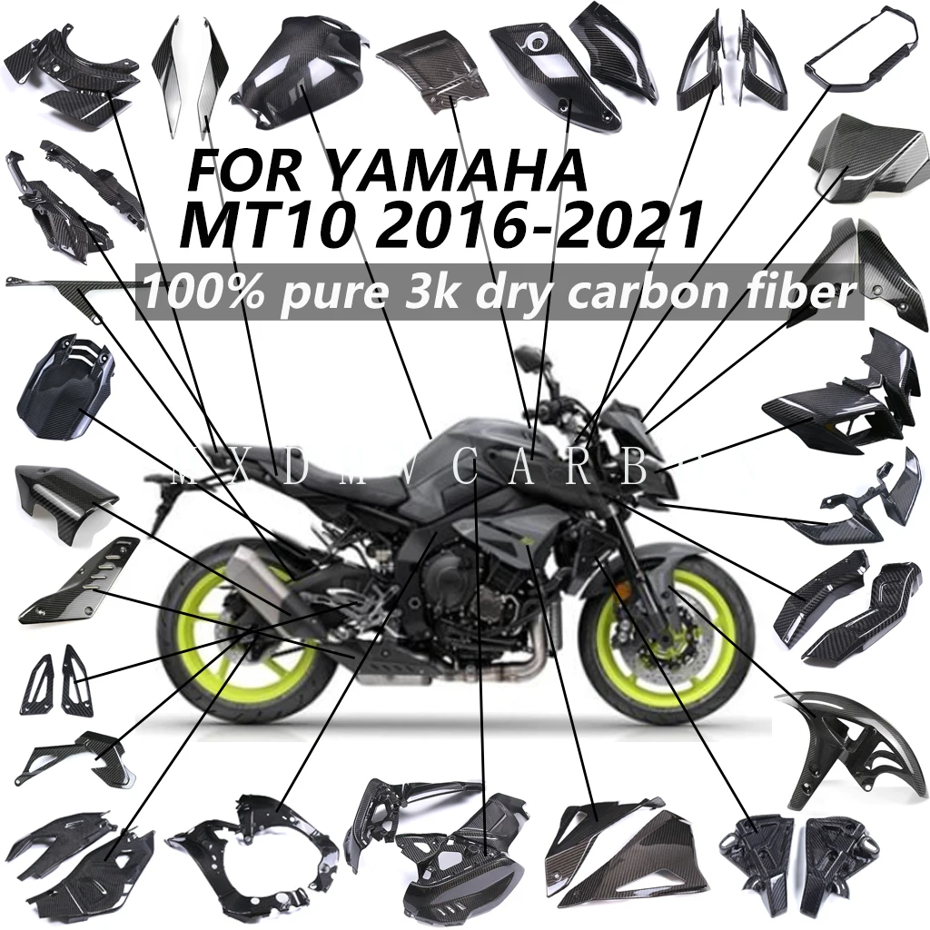 Für Yamaha MT-10 MT10 MT 10 2016 2017 2019 2020 Motorrad Carbonfaser Kotflügel Rahmenabdeckung Fester Flügel Seitenverkleidung Verkleidungskits