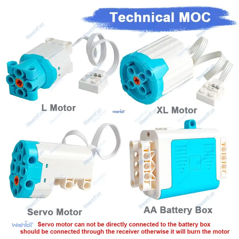 

New MOC Power Functions L XL Servo Motor 88003 8882 88004 AA Battery Box 8881 Technical Part Building Block Brick Compatible Toy