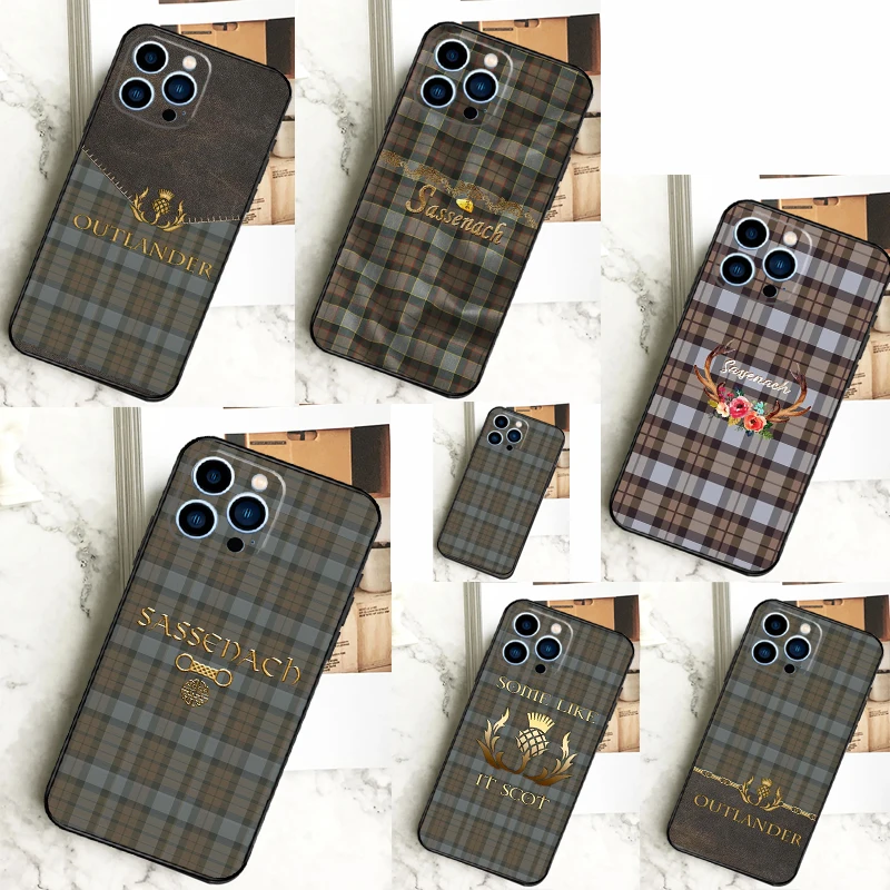 Outlander Fraser Tartan Phone Case For iPhone 13 12 14 11 16 15 Pro Max Plus Mini 7 8 X XR XS Max Cover