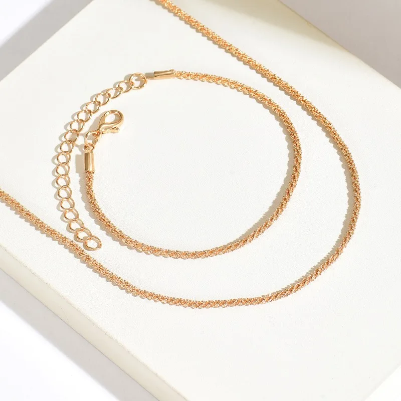 حار بيع تألق الغجر الذهبي قلادة مجموعة شخصية الاتجاه مزيج المجوهرات لامعة