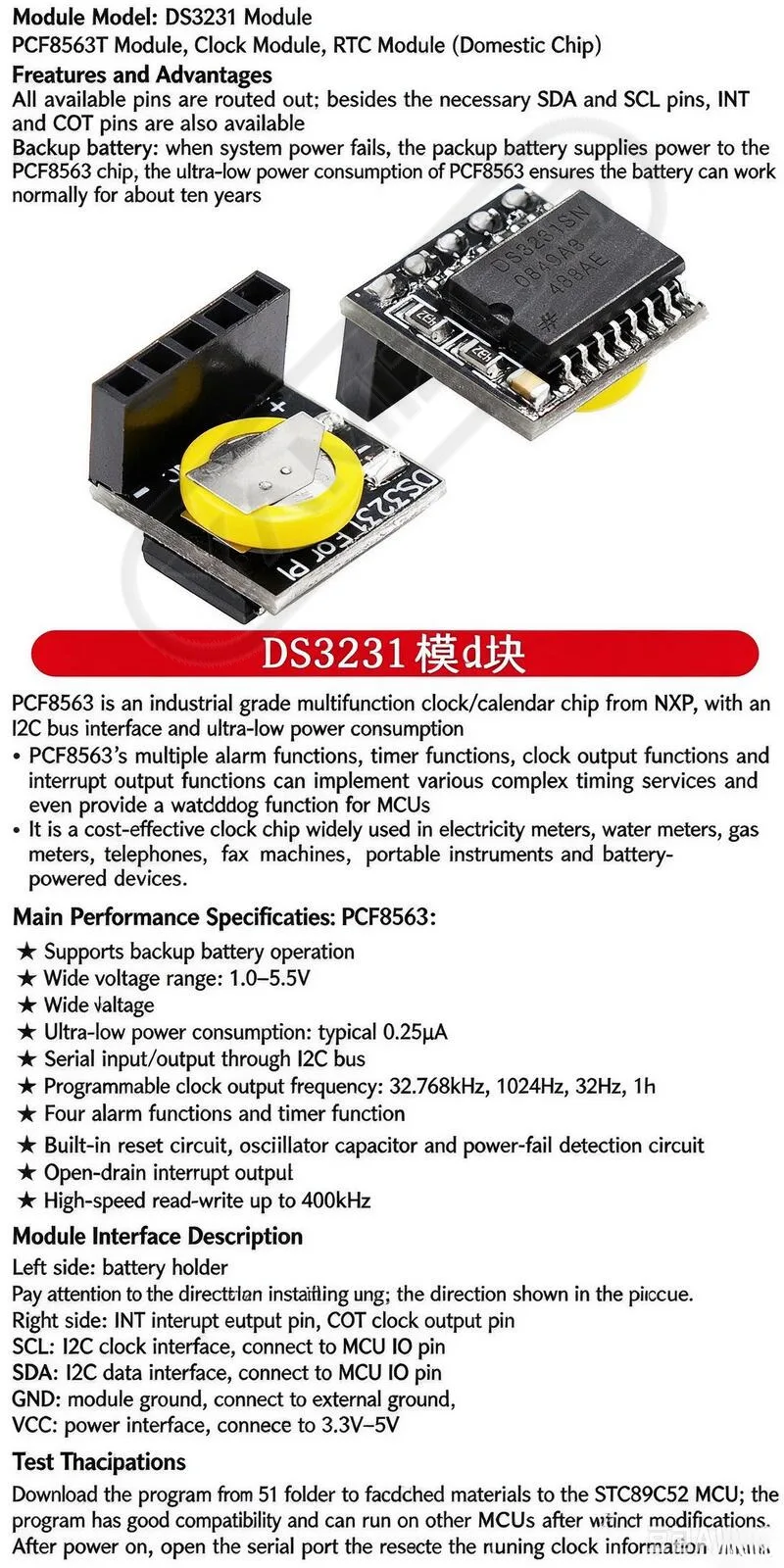 Uhrmodul-Serie Raspberry Pi Hochpräzises RTC DS3231 Etc – Detail 9