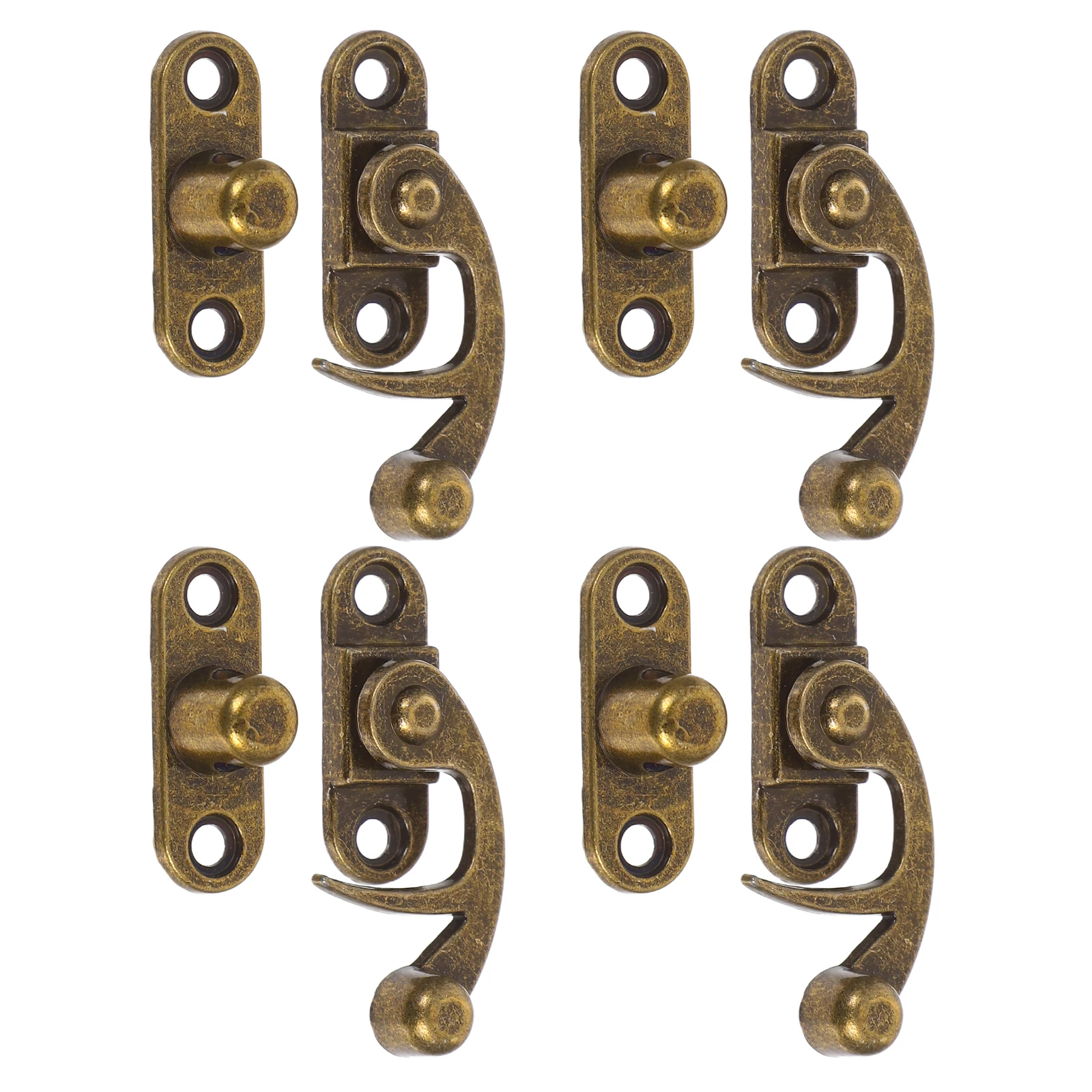 

8 Pcs Vintage Buckle Latch Hook Hasp Horn Lock Clasp Cabinets Zinc Alloy Latches for Wood
