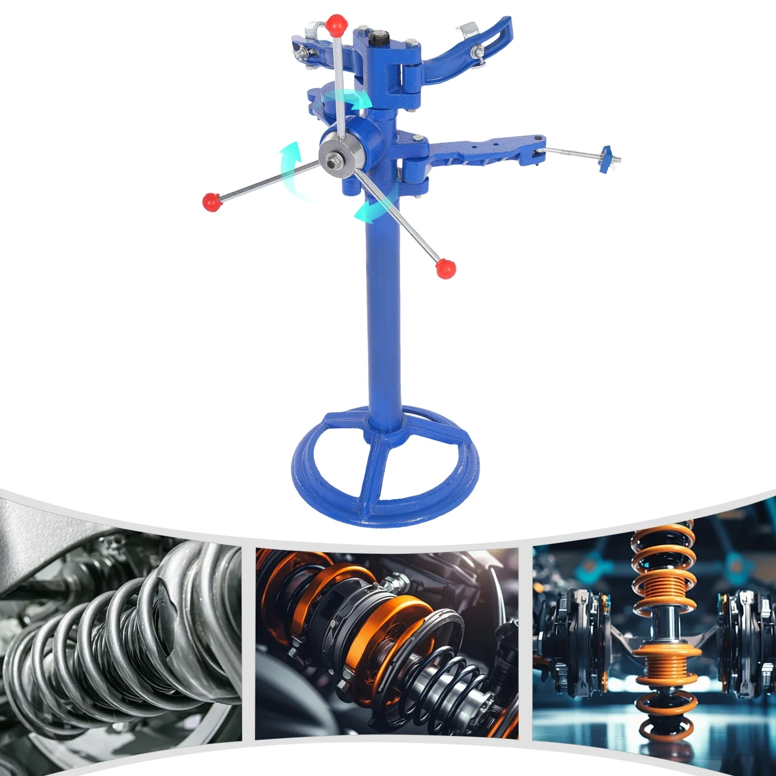 Vehicle Damping Spring Dismounting Tool Blue Cast Iron Hand Operate Strut Spring Compressor 998kg/2200lbs