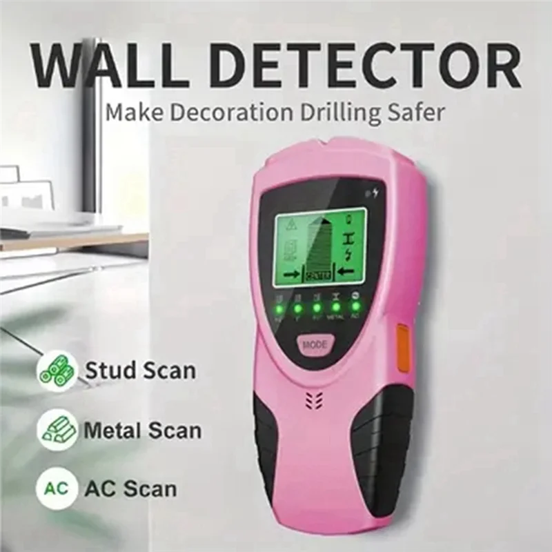 A19E-5-In-1 Wall Scanner Wood Current  Edge Center Finding Digital Stud Finder Sensor Wall Multi Function Scanner