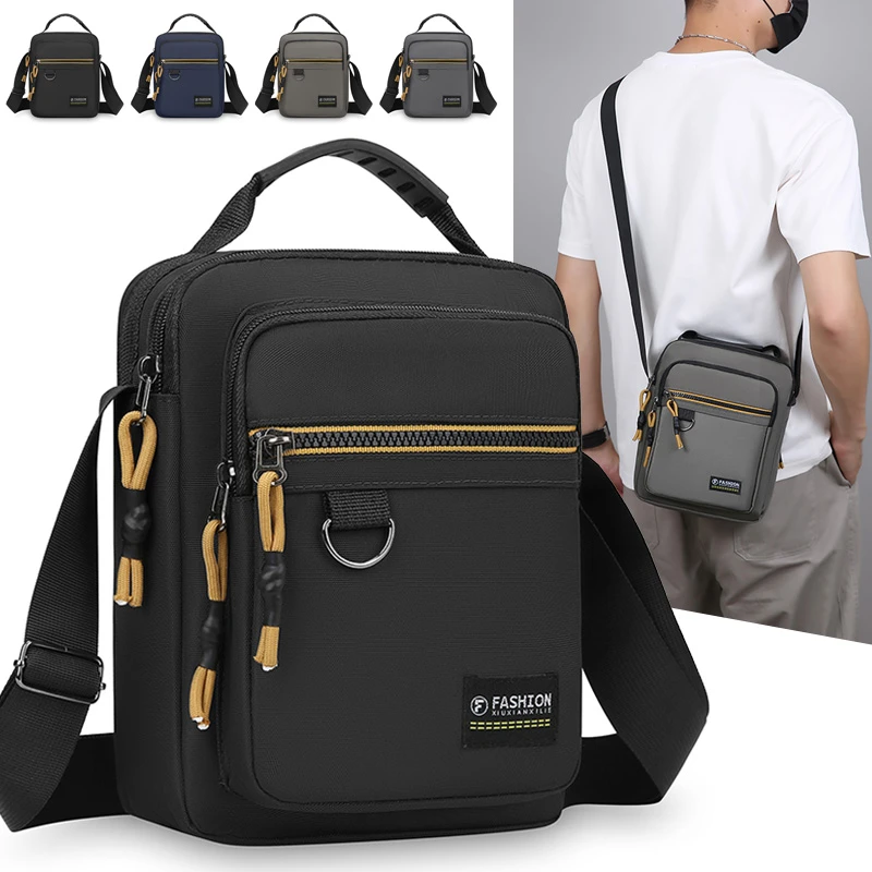 

Men's Large Capacity Shoulder Bag Waterproof Business Leisure Crossbody Handbag with Multi-Layer Portable Male's Bag