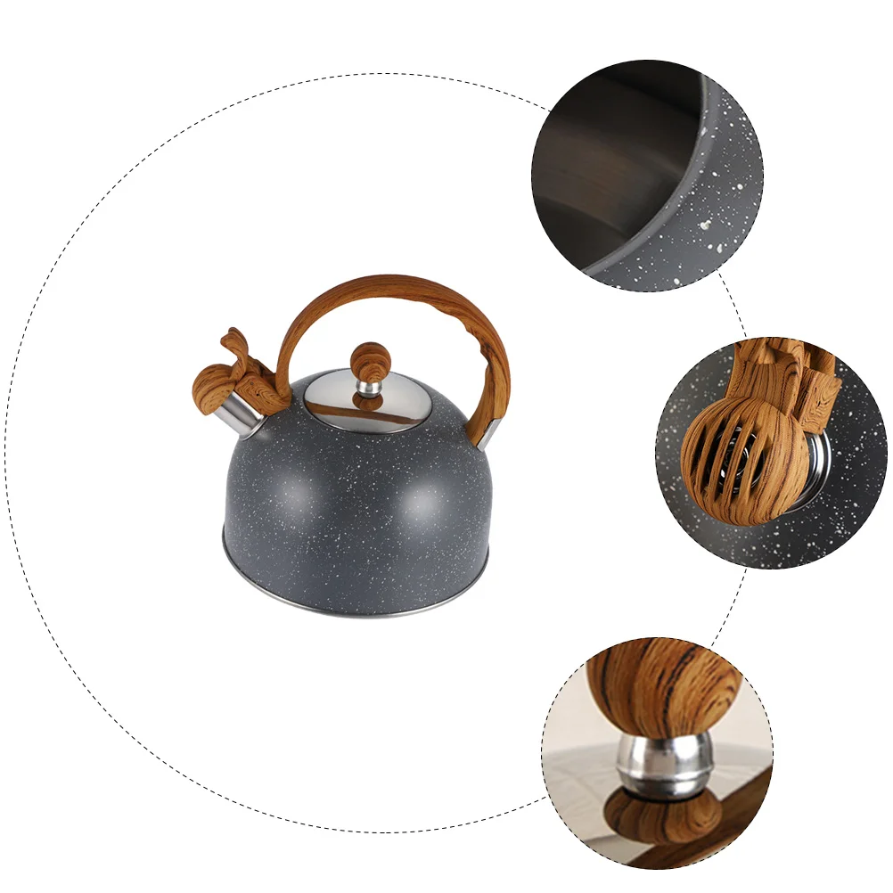 

2.5L Kettle Stainless Steel Camping Grey Long Life Filter Thickened Teakettle Office Family Outdoor Travel H