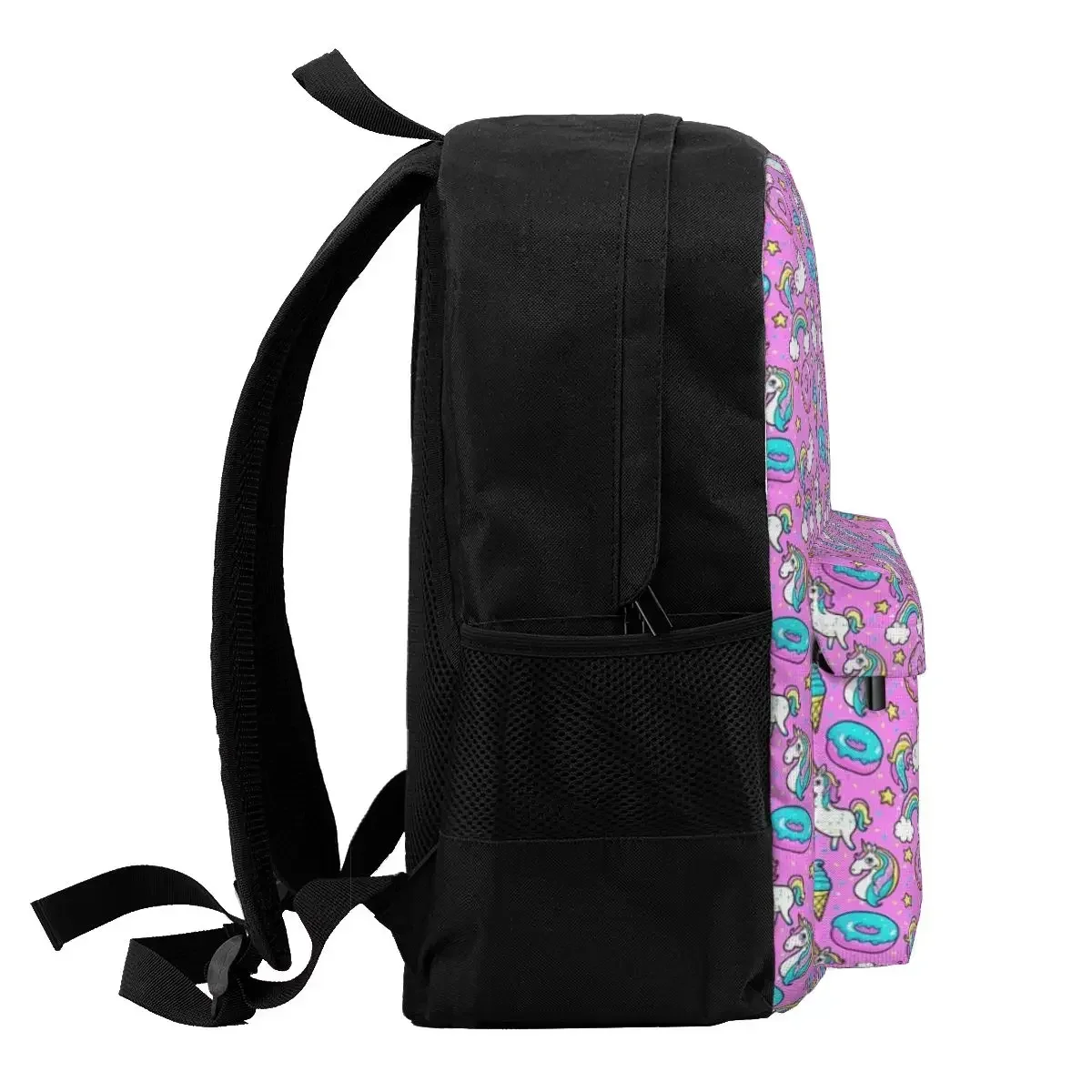 Unicorn Donut Cat Ice Cream Rainbow Pattern Backpacks Bookbag School Bags Rucksack Laptop Rucksack Shoulder Bag Large Capacity