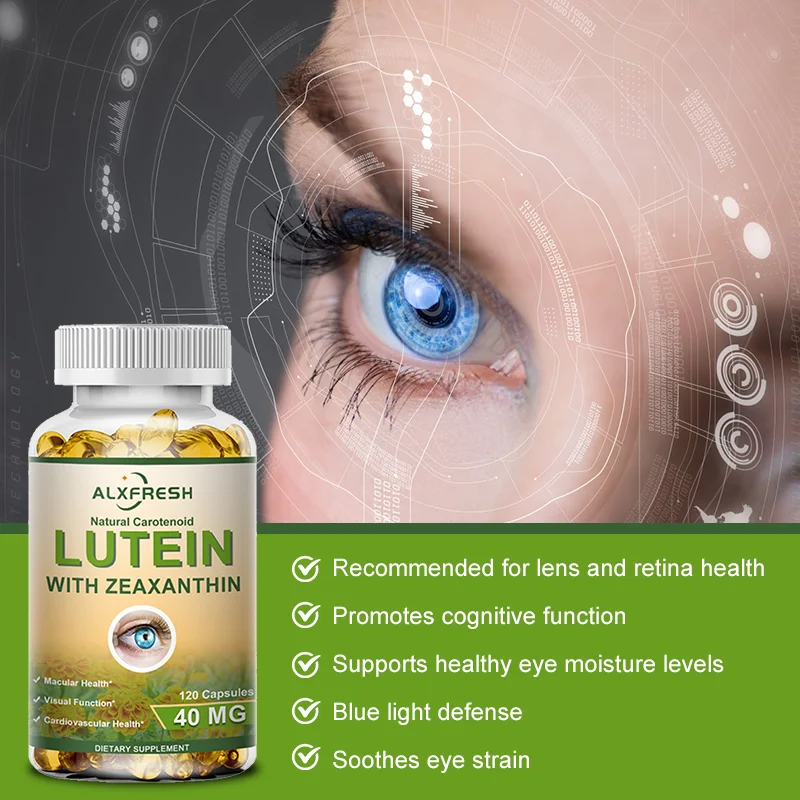 Alxfresh Lutein 40 mg With Zeaxanthin Health Supplements and Eyes Vitamins Supports Eye Strain Dry Eyes and Vision Health