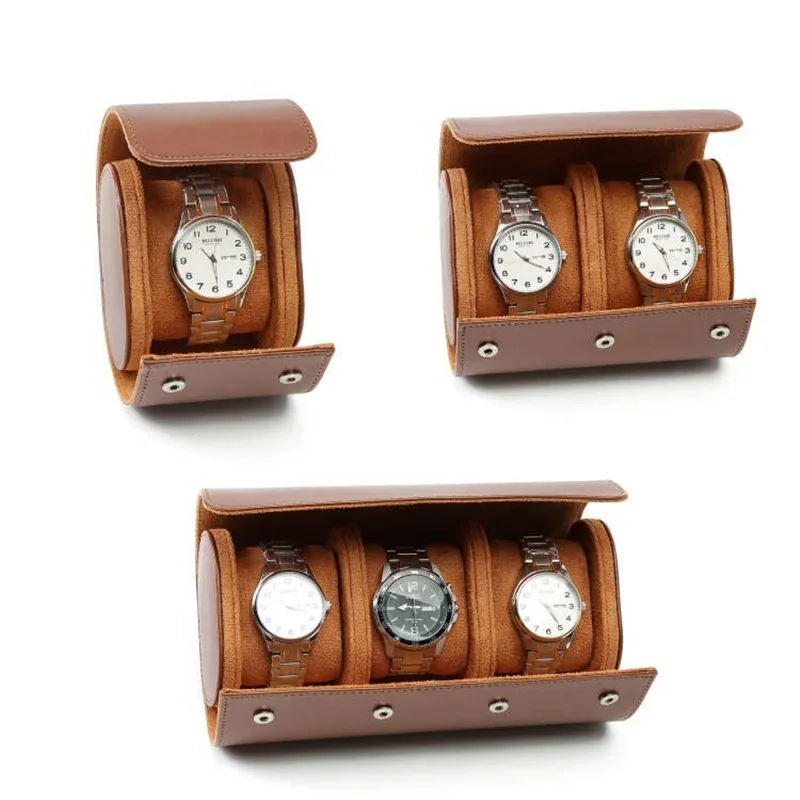 High Quality PU Leather Watch Jewelry Storage Box Dustproof Protective Display Pouch Portable Watch Jewellery Organizer Bag