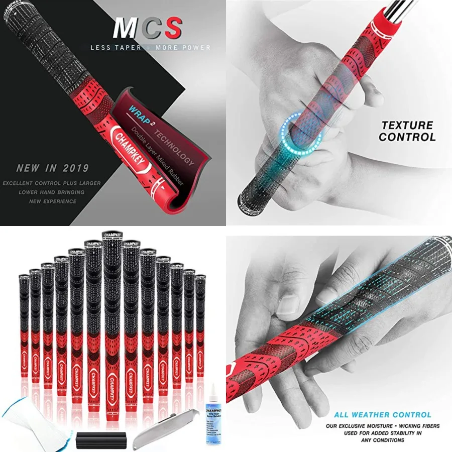 

Premium Hybrid Golf Grips 13 Pack with All Repair Kits - All Weather Performance Golf Club Grips - High Traction and Control Ha