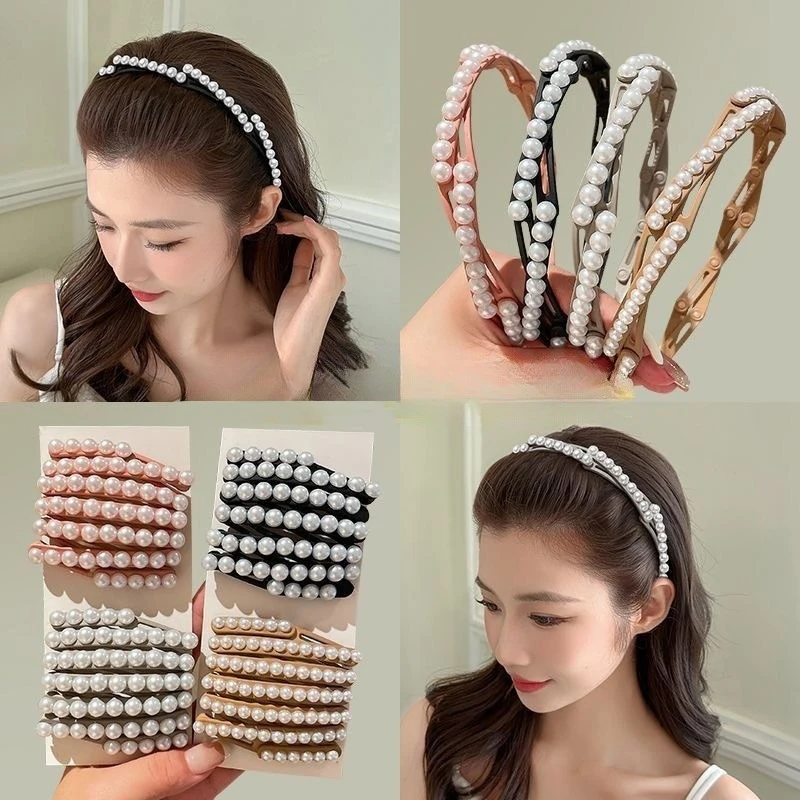 

Portable Folding Hair Band Women Morandi Color Non-Slip Headband Korean Face Wash Hairband Girls Hair Accessories