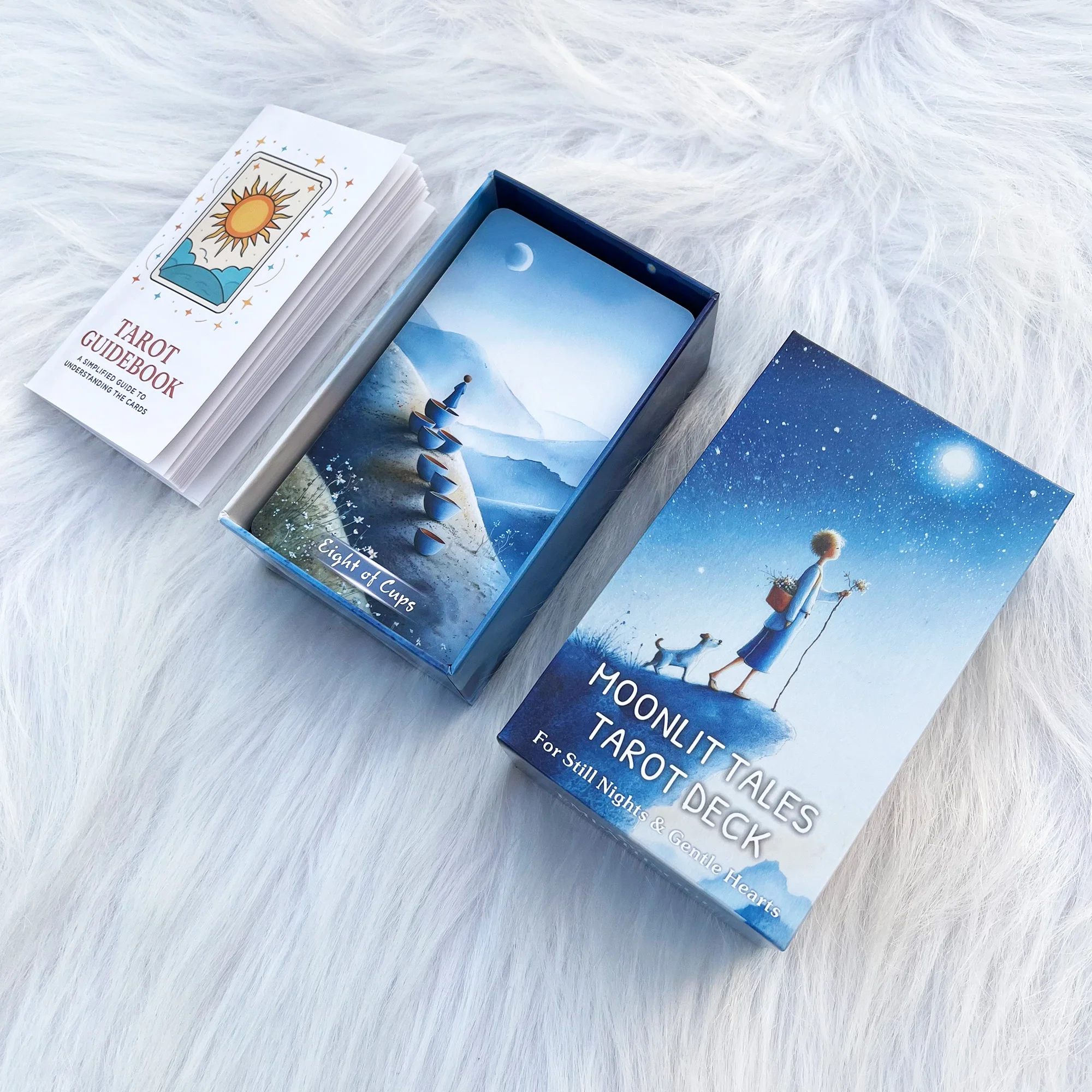Moonlit Tales Tarot Deck, 78 Cards with Guidebook, Ice and Snow Theme, Divination Tools, Fortune Telling Toys, Card games, 14+