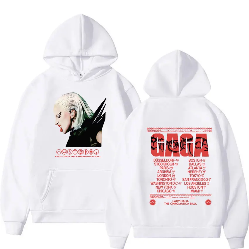 Lady Gaga The Chromatica Ball Tour 2024 Hoodie Men Women Vintage Fashion Oversized Sweatshirt Hip Hop Pullover Hooded Streetwear