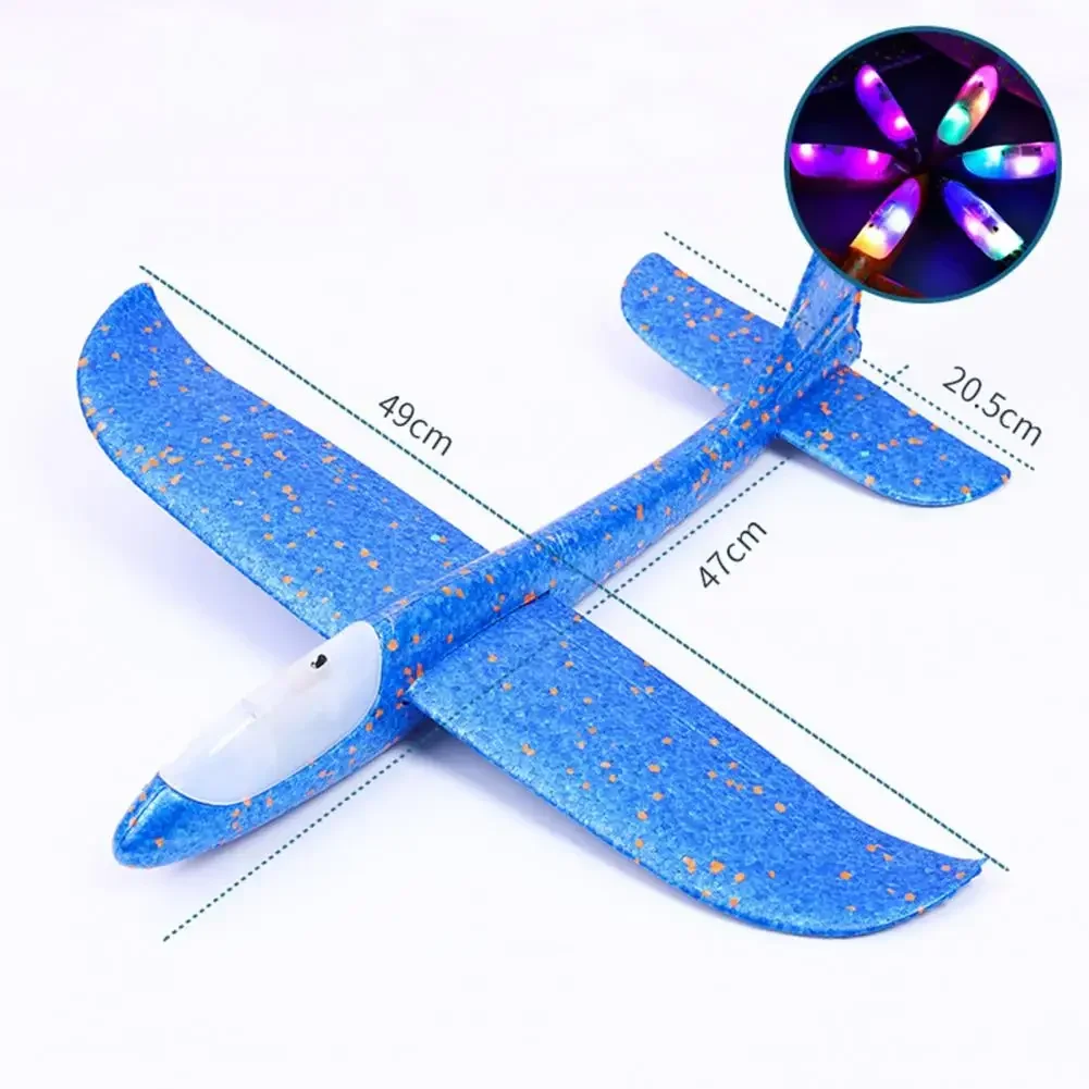 Big LED Flash Glider Foam Plane Hand Throw Light Inertial AirPlane EPP Outdoor Launch Fun of Kids Toys for Children Gift