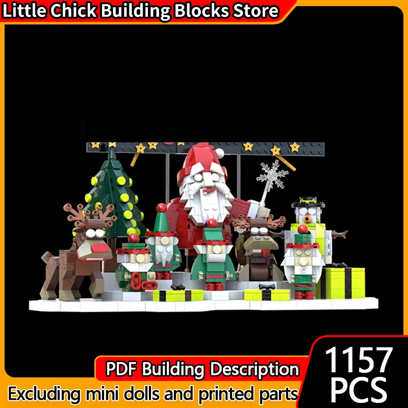 

Модель City Street View MOC, строительные кирпичи, рождественские украшения, модульная технология, детские праздничные подарки, сборные игрушки, костюм