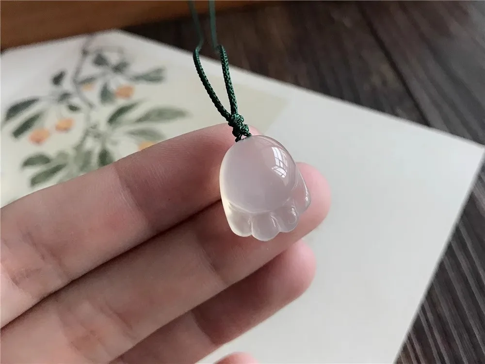 Natural Jadeite Pendant Chain Cute Girl Jade Pendant Necklace Pendant