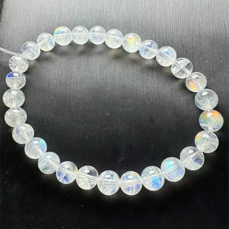 6.5MM Natural Madagascar Moon Stone Bracelet Colorful Gemstone Bead Strings Fashion Beautifully Jewelry For Men And Women 1PCS