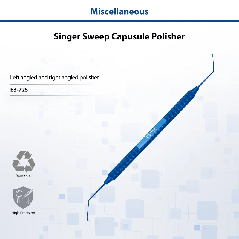 Singer Sweep Capsule Polisher Double‑Ended Titanium Ophthalmic Instrument Cataract Eye Surgery Polishing Tool
