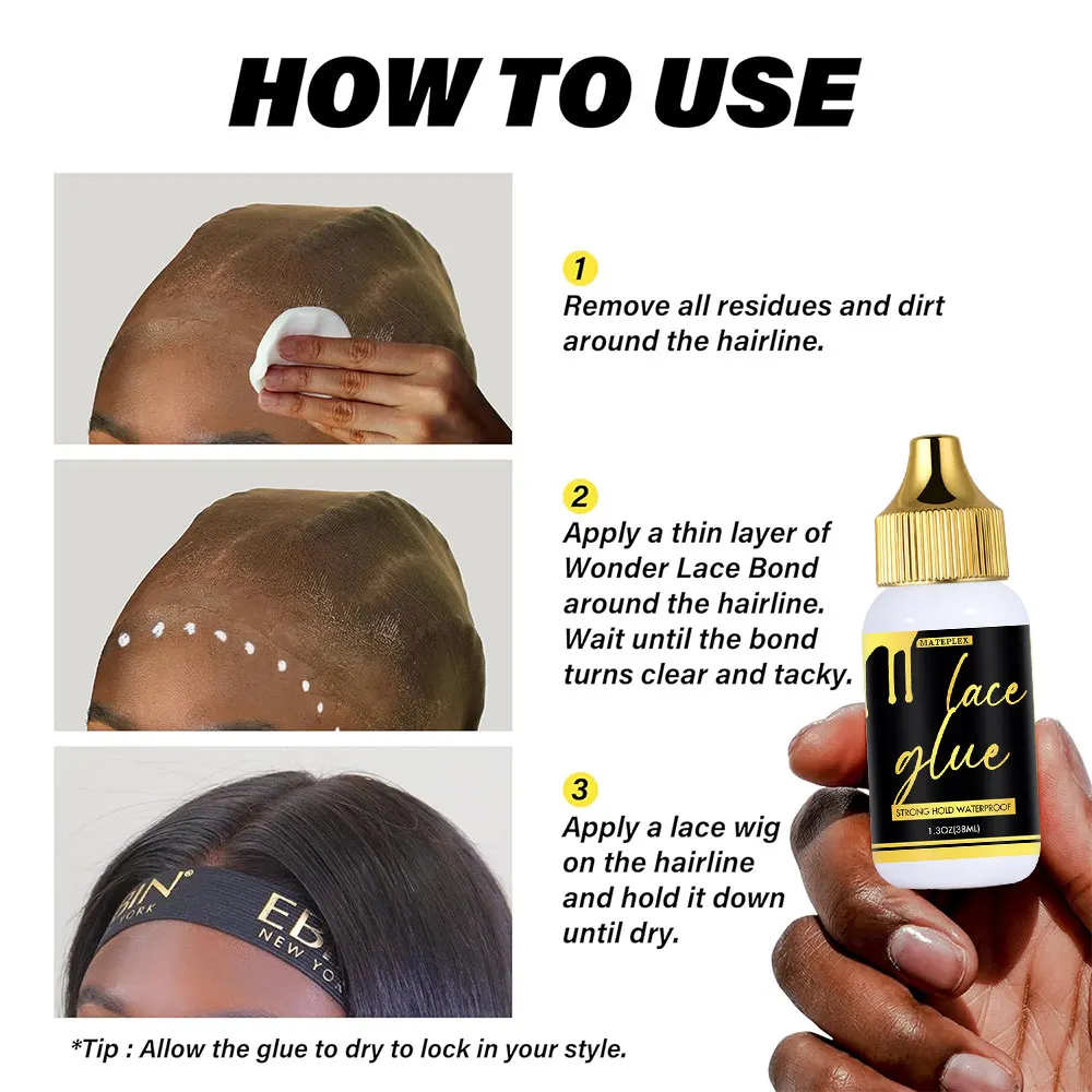 38ML Lace Glue Waterproof Strong Hold for Wig Installation