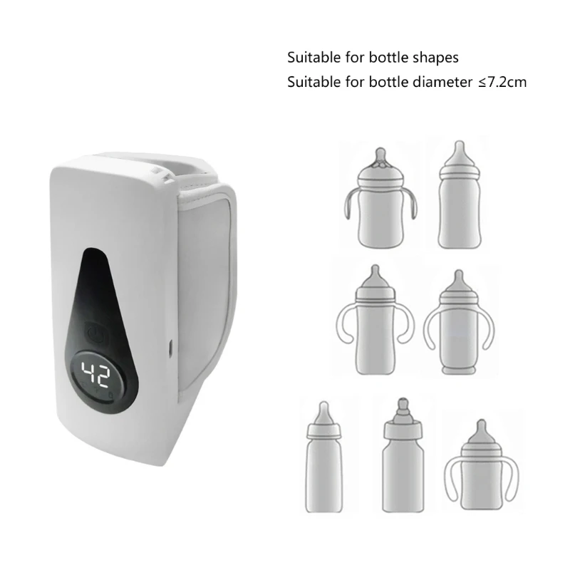 Portable Baby Bottle Warmer with Rechargeable Feature for Travel Precise Temperature Control Milk Bottle Heating Case