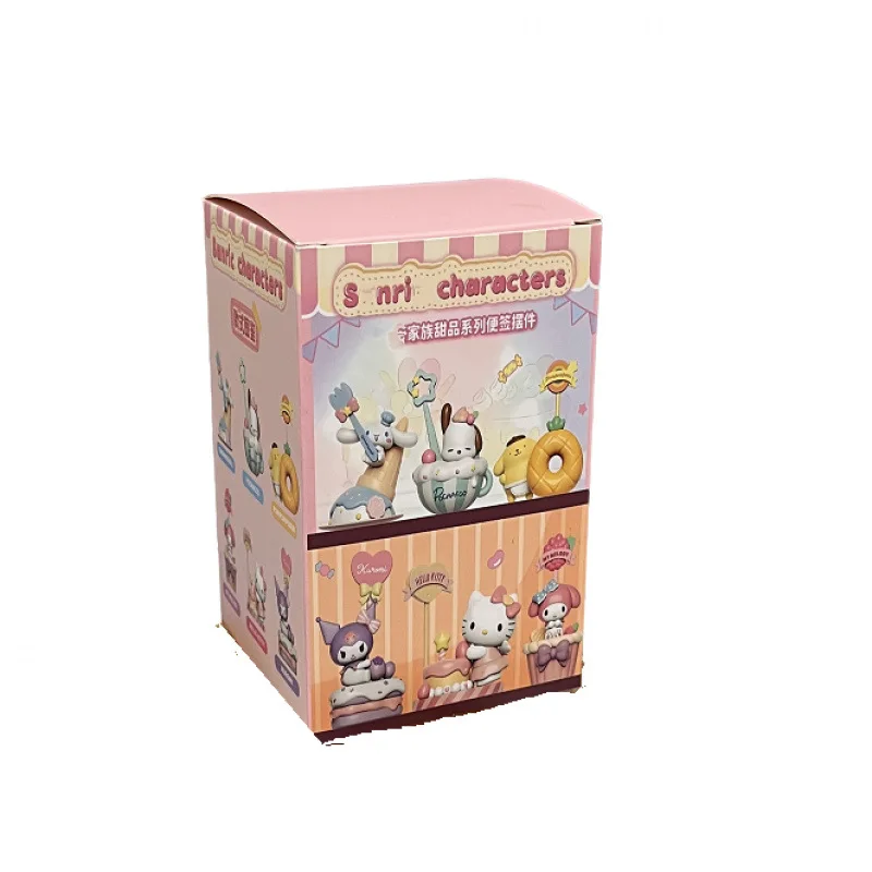 오리지널 신상 산리오 패밀리 디저트 시리즈 메모 블라인드 박스 수제 장식품 생일 선물 메시지 수집 장난감