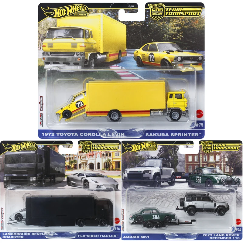 2024 FLF56 Hot Wheels 1:64 Jaguar mk1 Land Rover Defender 110 corolla reventon hauler Collection diecast alloy trolley model