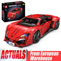 Mould King 10117 Technical Car Building Block MOC Red Lykens Sport Racing Car Model Assembly Car Brick Toys Kids Christmas Gift