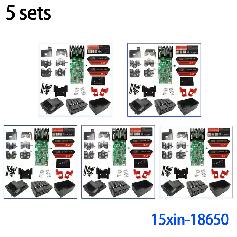 Li-ion Battery Plastic Case PCB Charging Protection Circuit Board Shell Box For Milwaukee 18V 9.0Ah Housings Sticker Label