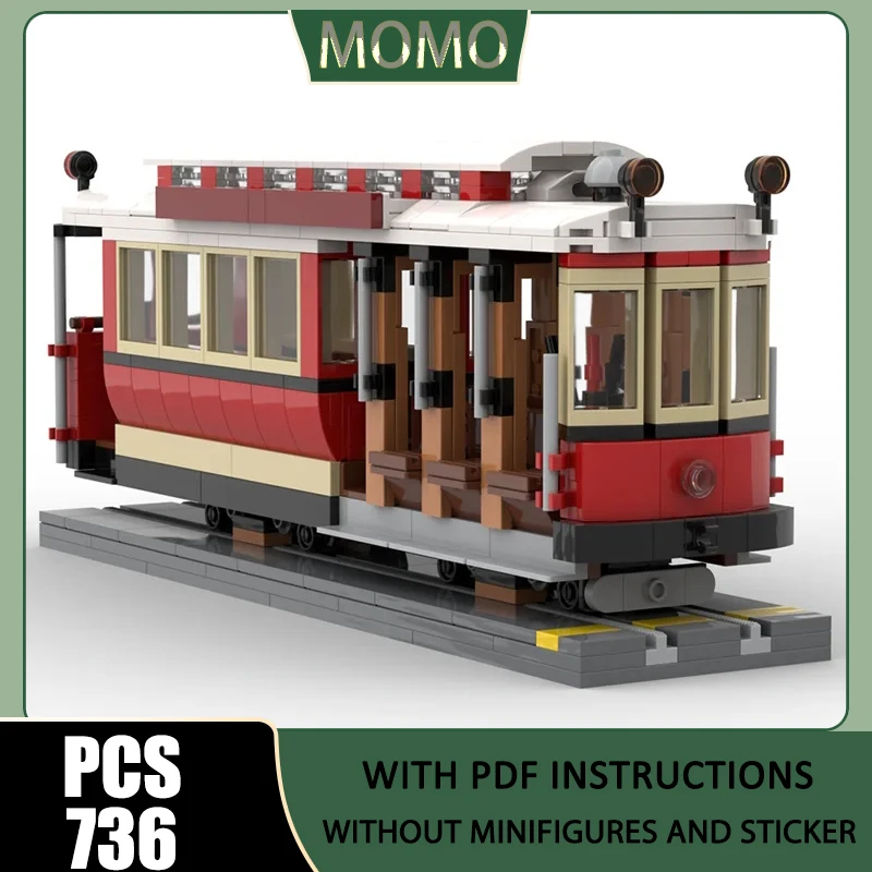

Railway Train Model Moc Building Blocks San Francisco​​​​​​​ Cable Car Model Technology Brick Assembly Construction Toys Holiday