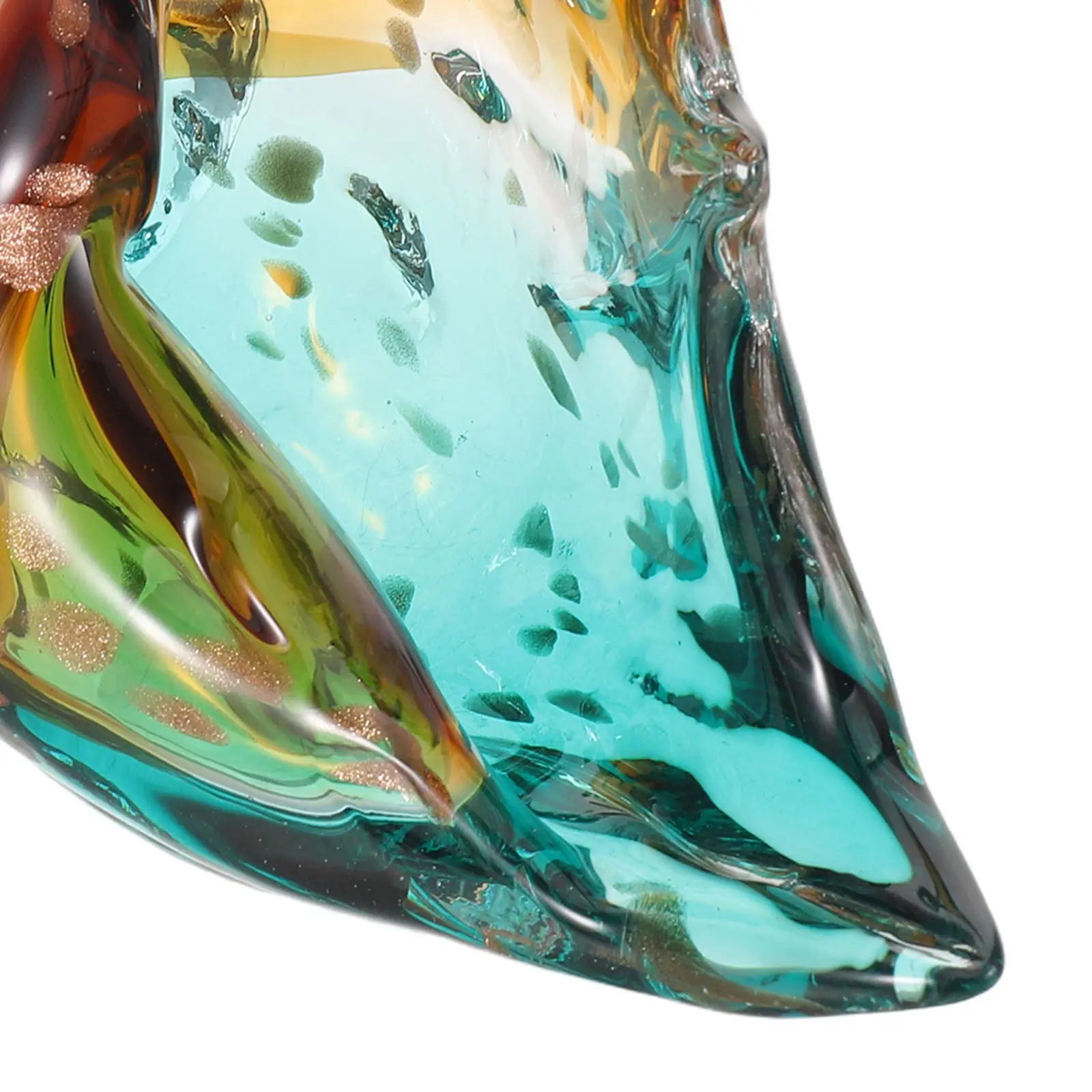 Hand Blown Glass Conch Shell Sculpture Coastal Sea Glass Art Decoration for Living Room Desk Shelf Nautical Beach Shell