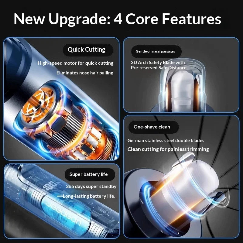 Mini Electric Nose & Facial Hair Trimmer Painless Safe for Ears Eyebrow Portable Waterproof