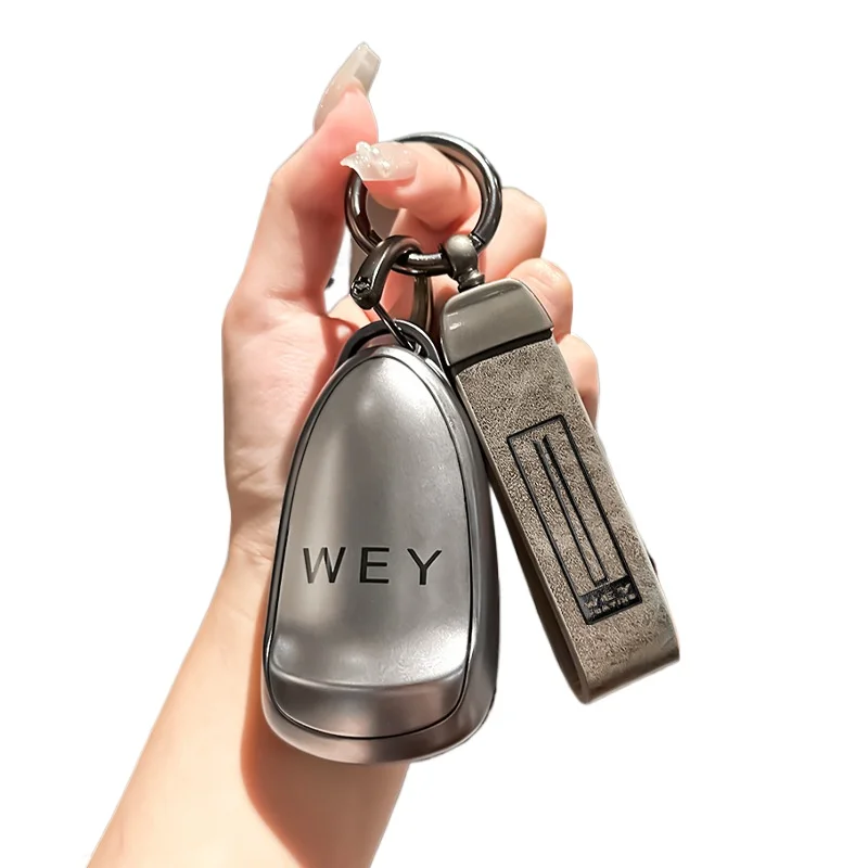 

For WEY Lanshan Gaoshan Mocha Key Case Cover, TPU Soft Protective Car Key Fob Shell,Keychain for 2024 DHT Model, WEY Accessories